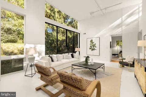 a living room with furniture