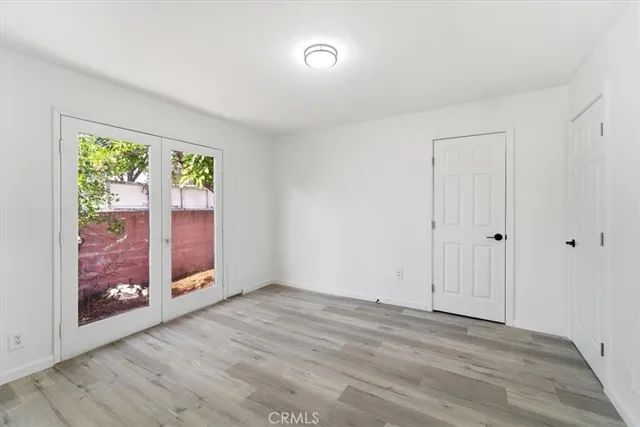 a view of small space with racks on the wall