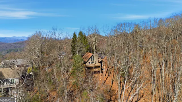 a view of a lake with a mountain in the back