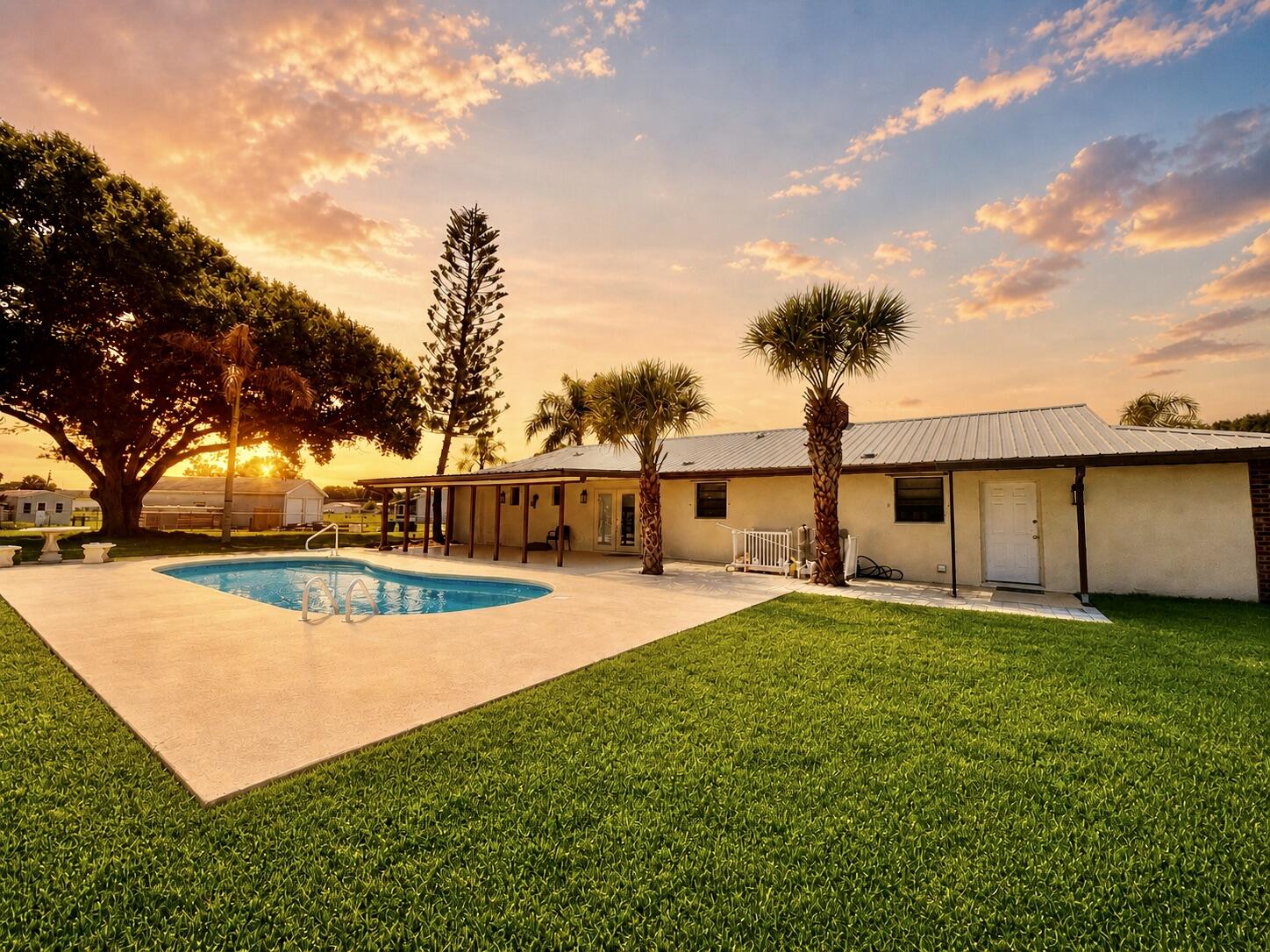 3856 Southwest 11th Avenue Okeechobee, FL 34974 - Photo 5 of 42 Pool with Sunset View