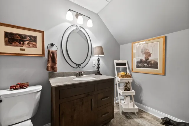 a view of a golf course with a lake