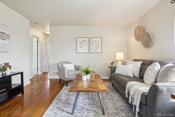 a living room with furniture