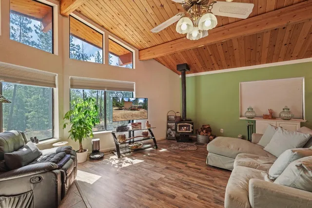 a kitchen with a stove and a microwave