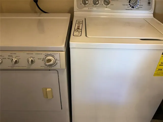 a close view of washer and dryer