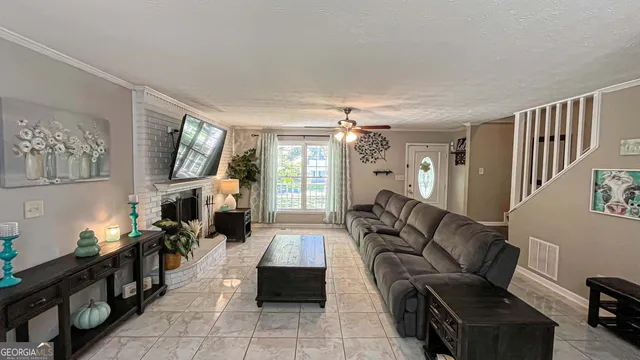 a bedroom with a bed and a table