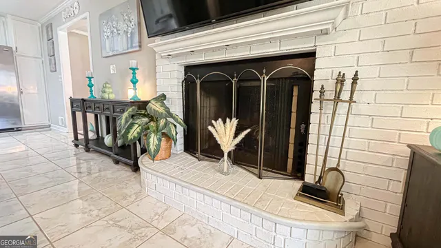 a view of a backyard with a small pool