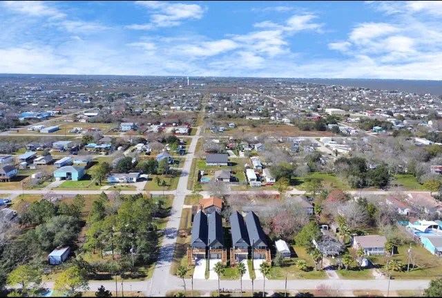 an aerial view of a city