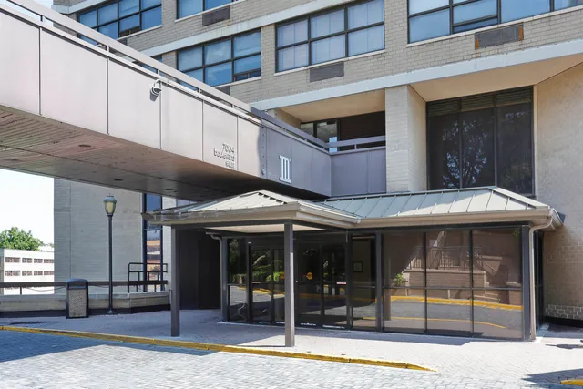 a hallway with windows