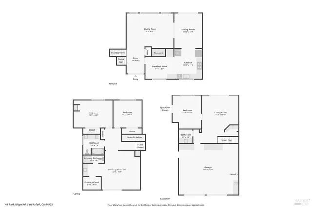 $1,949,500 | 44 Park Ridge Road, San Rafael, CA 94903