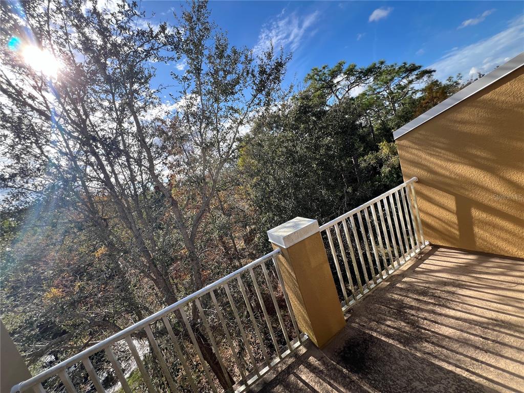 7350 Black Walnut Way Lakewood Ranch, FL 34202 - Photo 27 of 52 a view of balcony with wooden floor and trees
