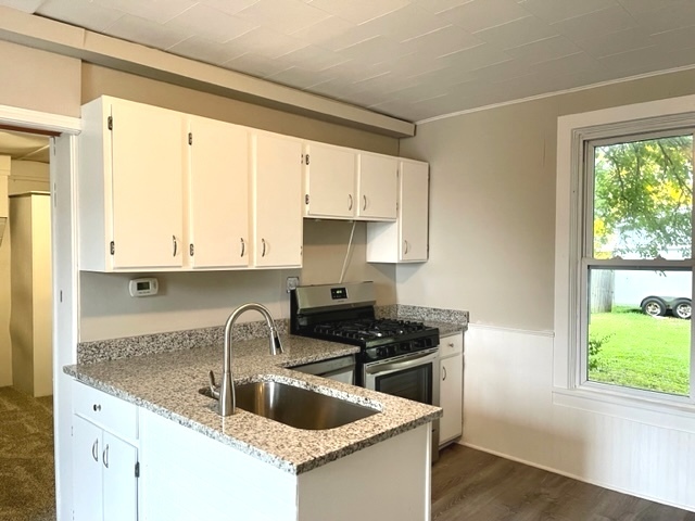238 Lucas Street Sycamore, IL 60178 - Photo 8 of 28 a kitchen with granite countertop a sink stove and cabinets
