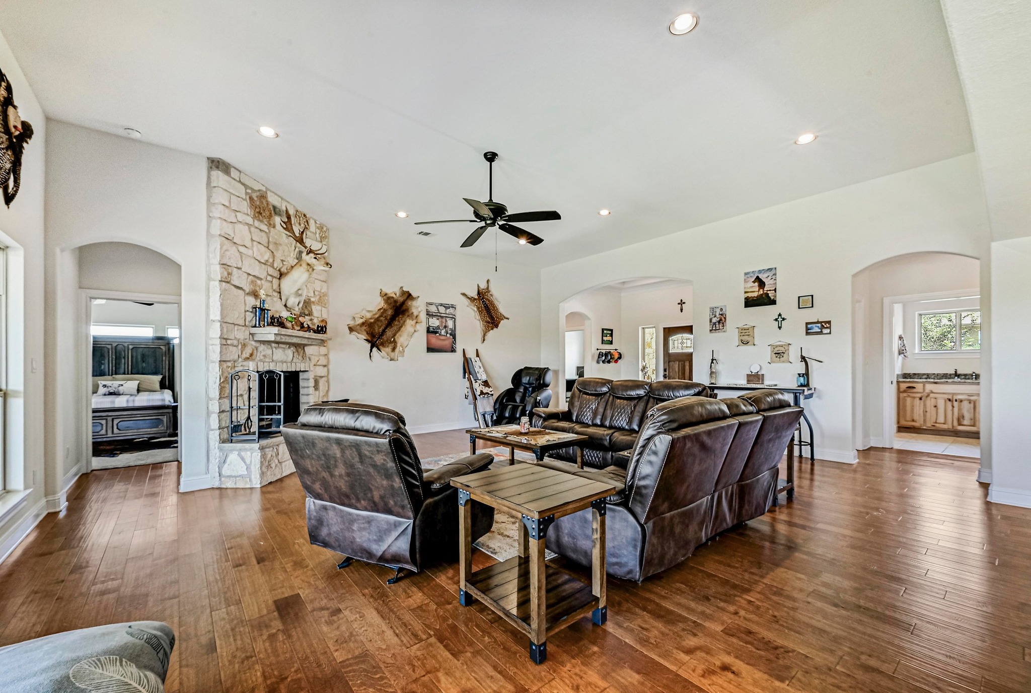 312 First Down Dash Burnet, TX 78611 - Photo 5 of 39 a living room with furniture and wooden floor