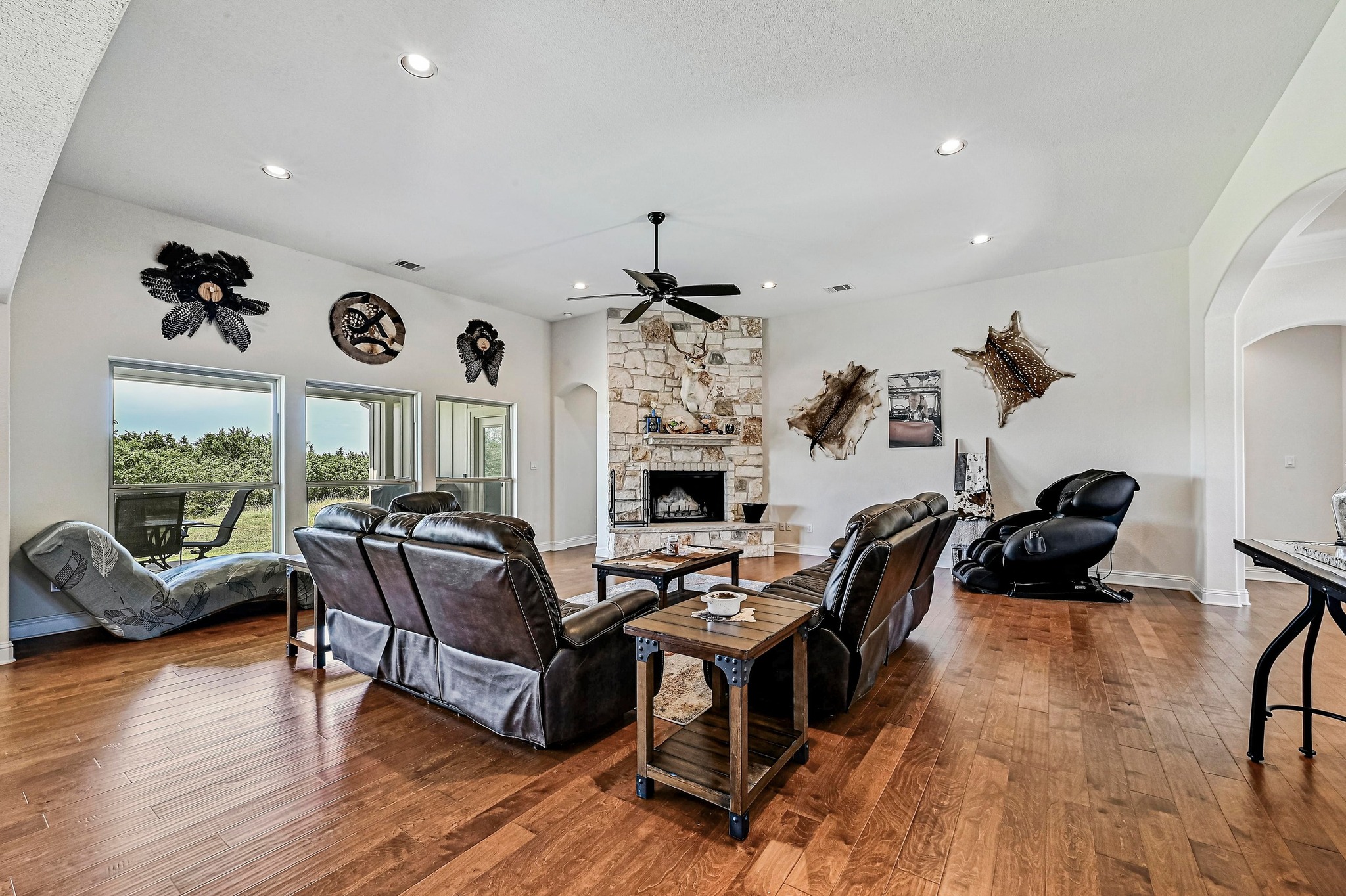 312 First Down Dash Burnet, TX 78611 - Photo 6 of 39 a living room with furniture and a fireplace