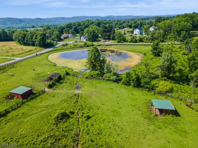 an aerial view of a lush green valley