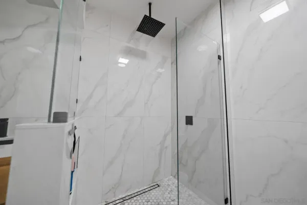 a bathroom with a shower