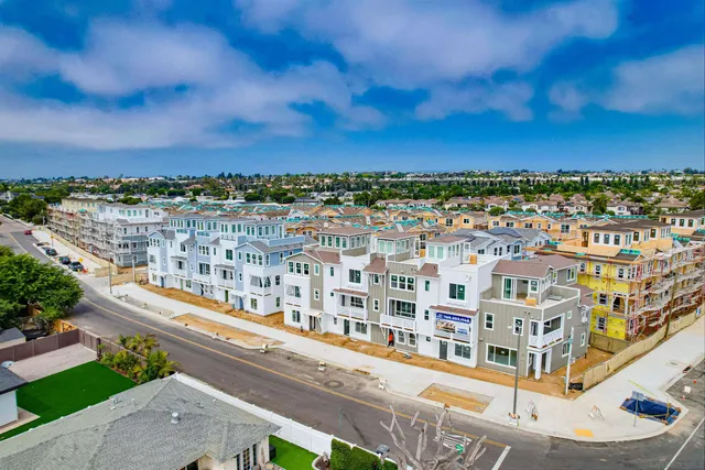 a view of a city with tall buildings