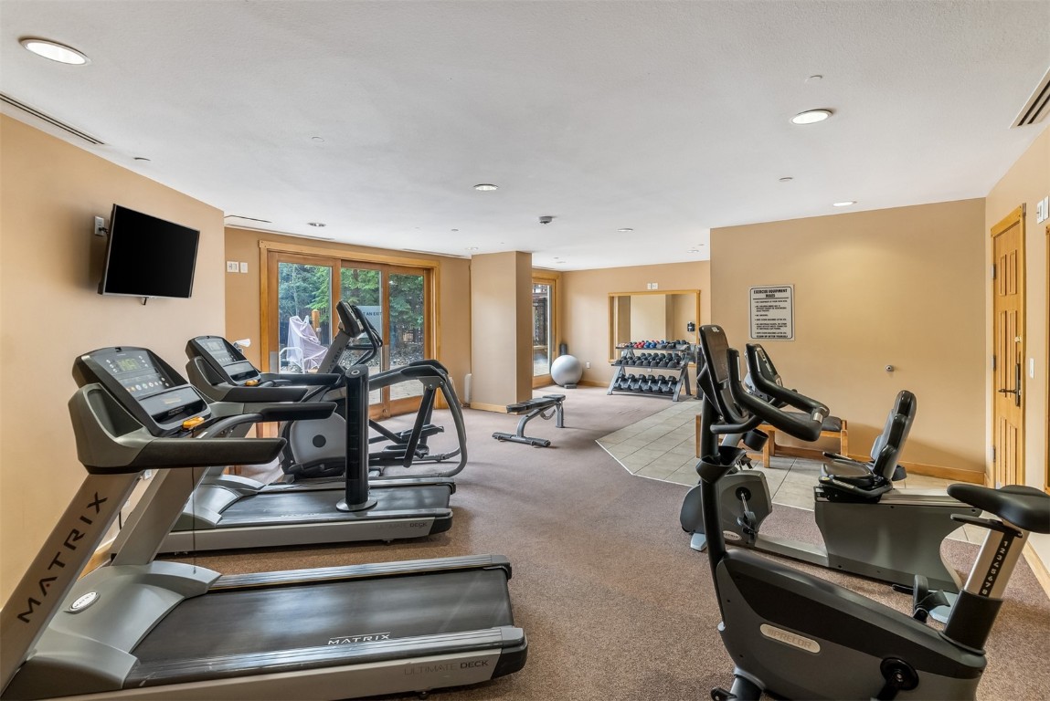 910 Copper Road, Unit 226 Copper Mountain, CO 80443 - Photo 19 of 27 a view of a room with gym equipment