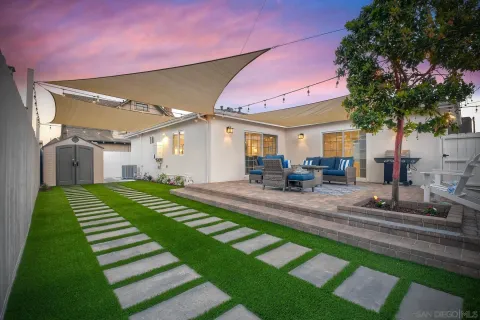 a outdoor living space with furniture