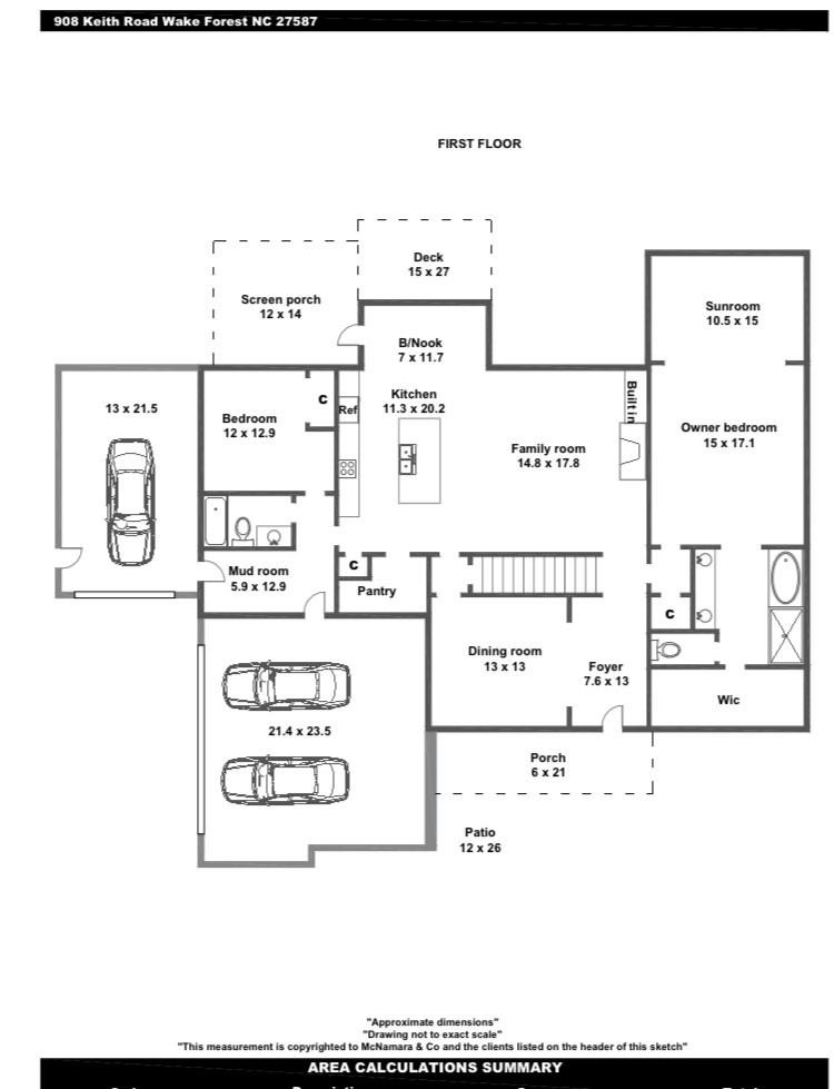 908 Keith Road Wake Forest, NC 27587 - Photo 39 of 40 1st Floor Plan