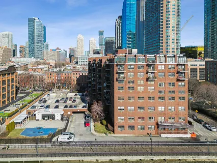 a view of a city with tall buildings