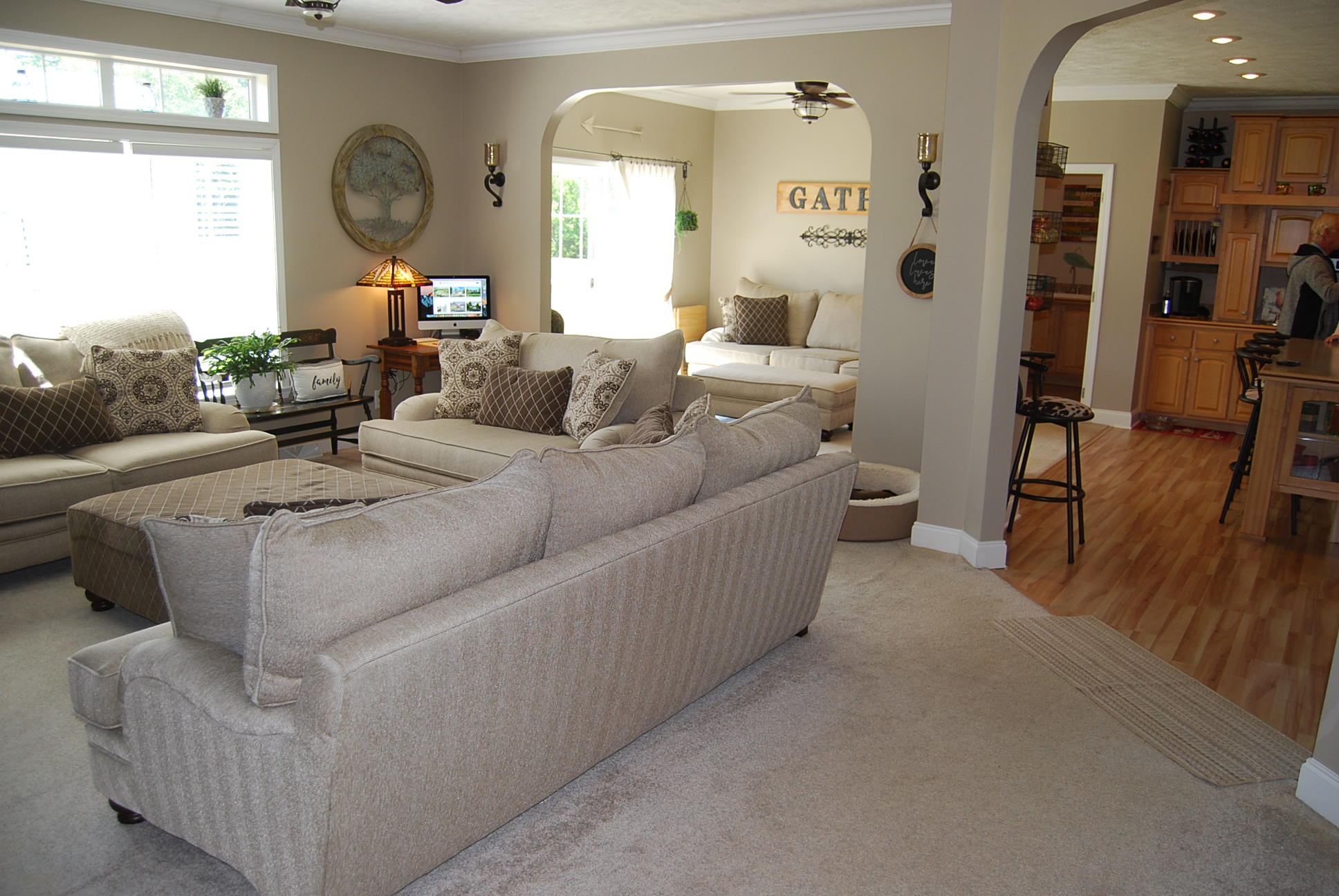 2342 Dillards Hill Road Union Hall, VA 24176 - Photo 5 of 51 a living room with furniture and a large mirror next to a window