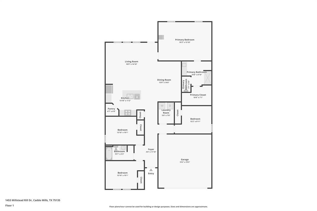 1453 Millstead Rill Road Caddo Mills, TX 75135 - Photo 40 of 40 Floor plan