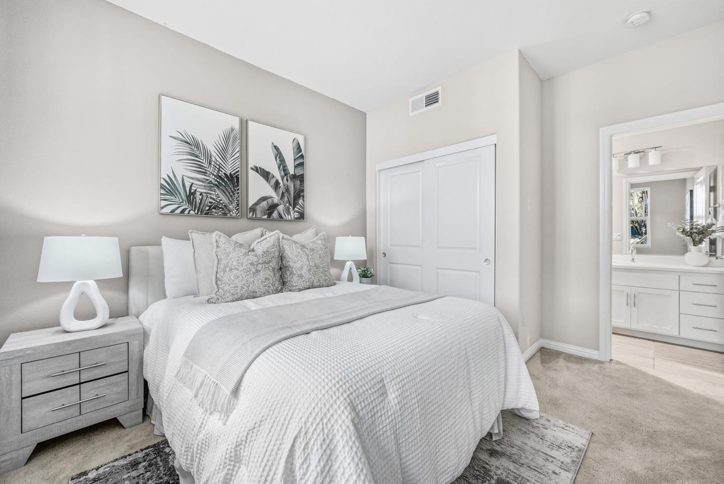 346 Circuit Way Mountain View, CA 94043 - Photo 17 of 65 a bedroom with a bed and a painting on the wall