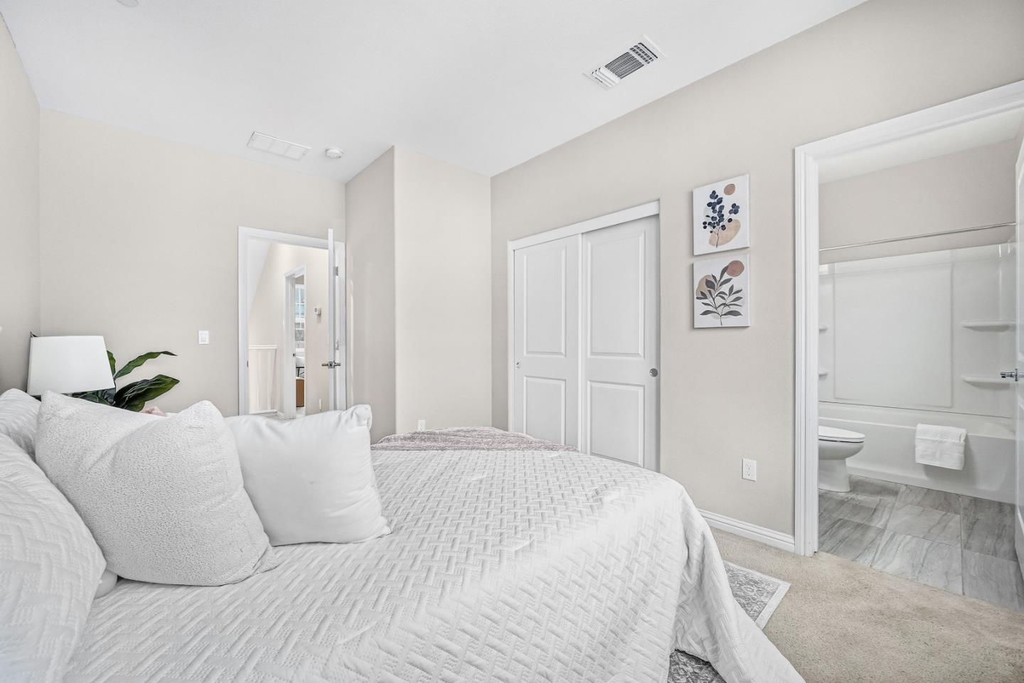 346 Circuit Way Mountain View, CA 94043 - Photo 23 of 65 a bedroom with a bed and a view of bathroom