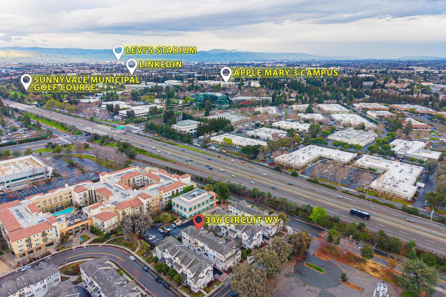 346 Circuit Way Mountain View, CA 94043 - Photo 64 of 65 a view of a city with an ocean view