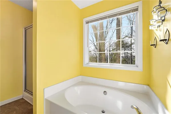 a bathroom with a tub