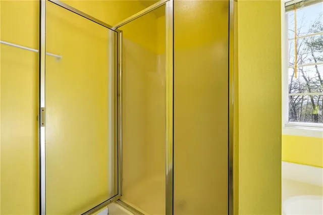 a bathroom with a shower