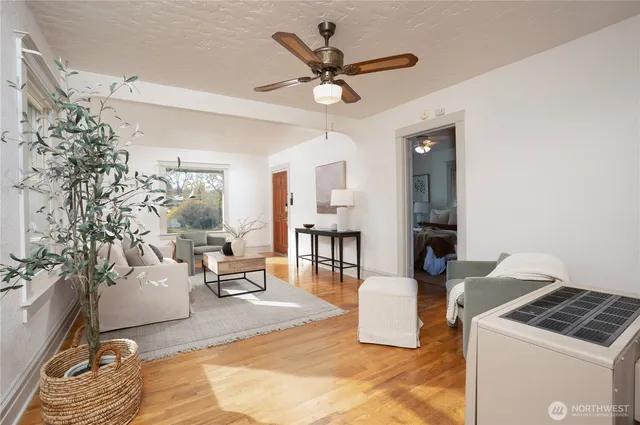 a living room with furniture