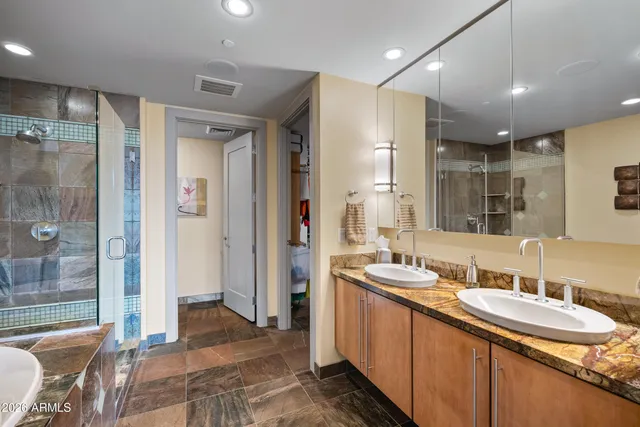 a bath tub sitting next to a bathroom