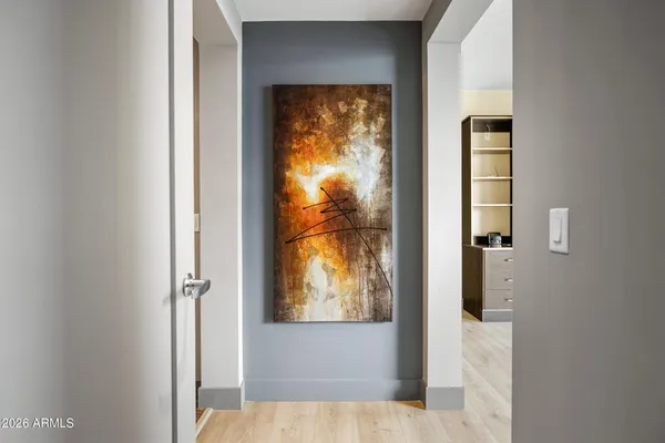 a view of a kitchen with furniture and a kitchen