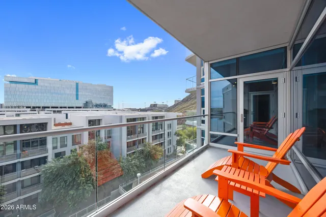 a view of city from balcony