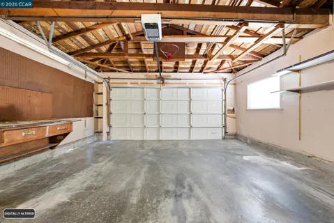 a view of a garage