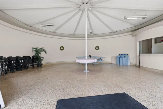 a lawn chairs sitting in a room