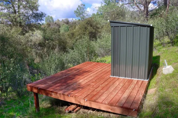a view of a wooden deck