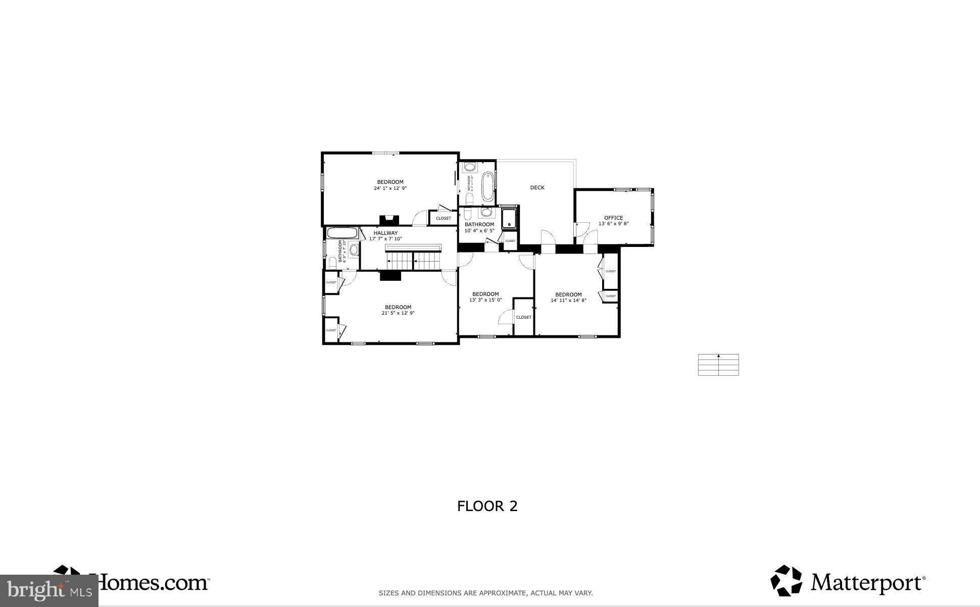 6739 South Clifton Road Frederick, MD 21703 - Photo 49 of 52 Second-floor layout blueprint for modern living.
