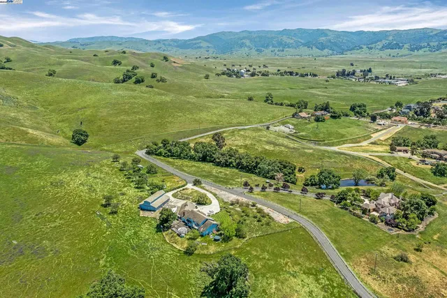 a view of a lush green hillside and houses