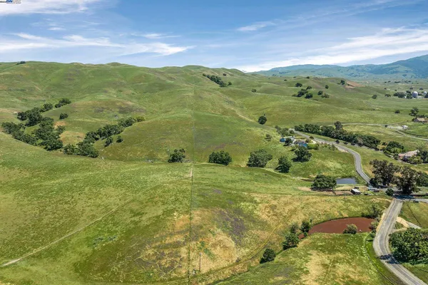 a view of a lush green hillside and houses