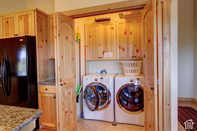 1735 West Pinyon Hls Road Hatch, UT 84735 - Photo 14 of 21 Built-in laundry appliances with wood-finish cabinetry and overhead storage
