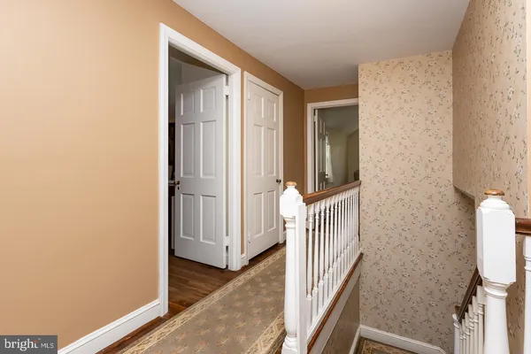 a view of a livingroom from a hallway