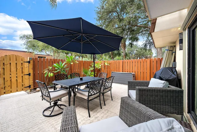 a view of chair and tables