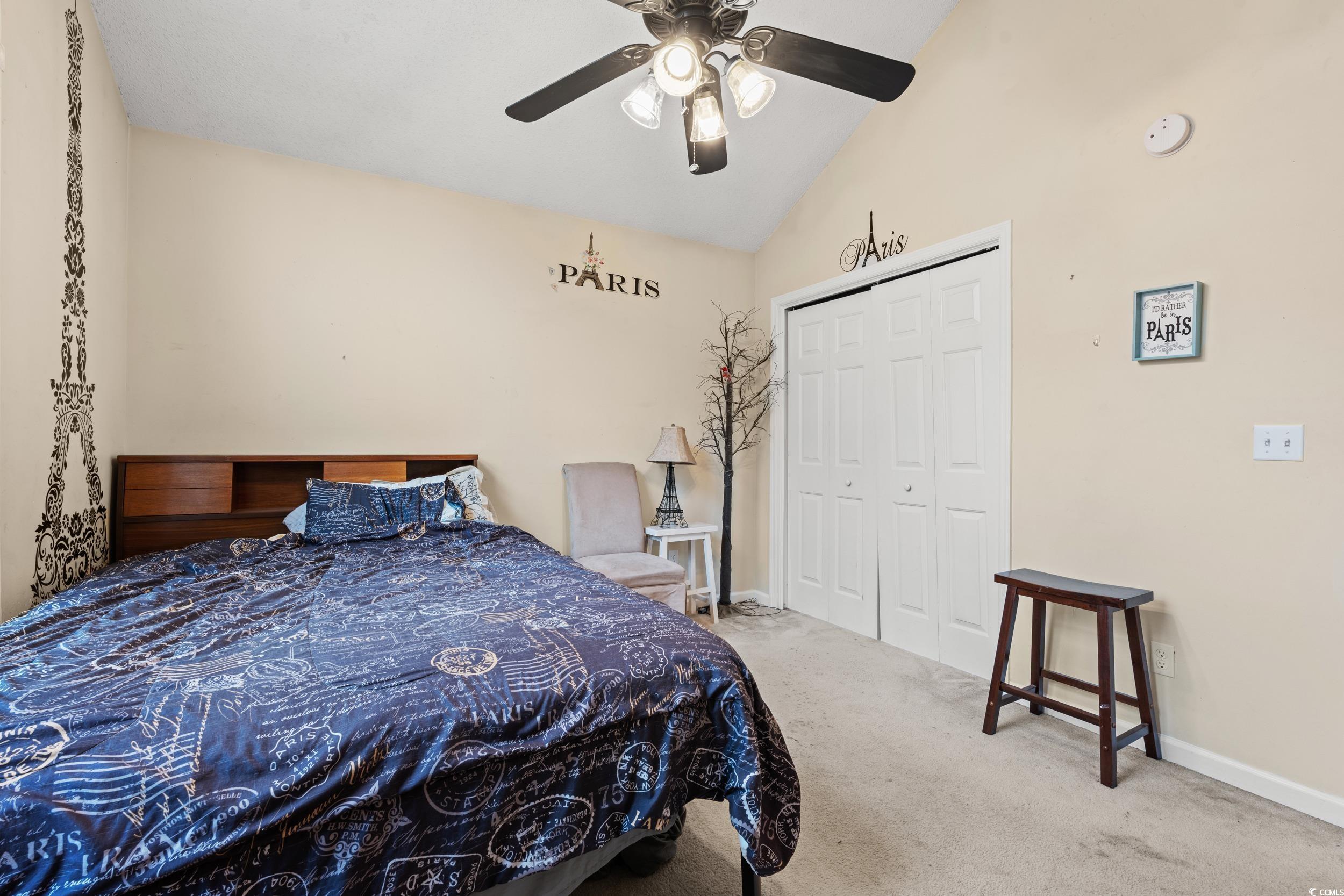 3471 Spivey Street Loris, SC 29569 - Photo 16 of 31 Bedroom with lofted ceiling, carpet flooring, ceil