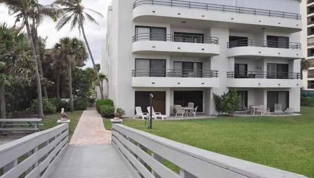 a view of a terrace with seating space