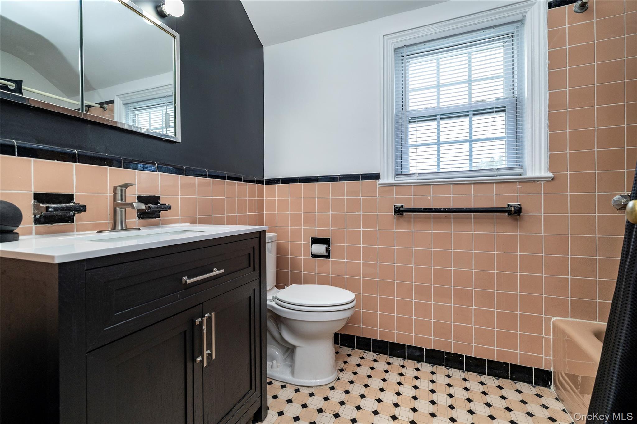 135 Chestnut Street Lynbrook, NY 11563 - Photo 13 of 18 a bathroom with a sink toilet and mirror