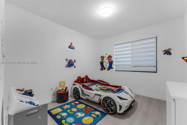 a car parked in a bedroom