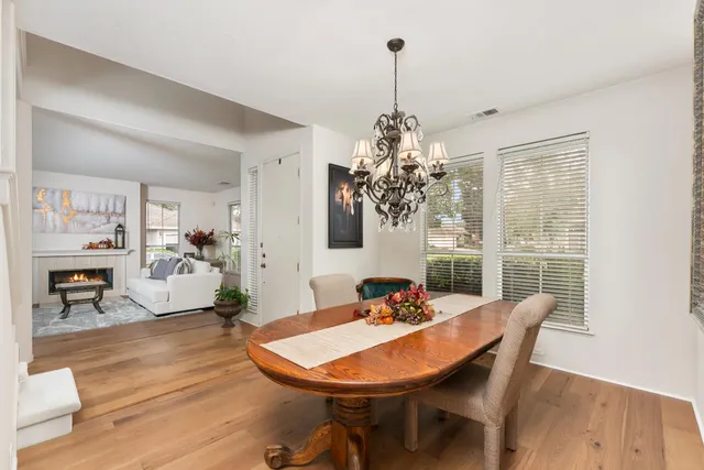 a view of entryway with wooden floor