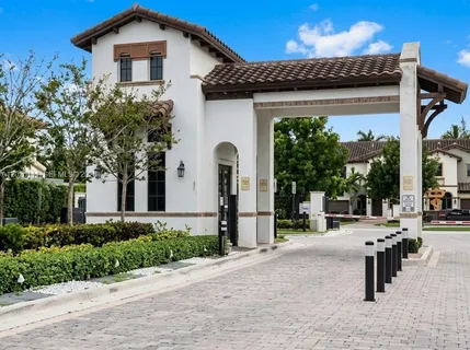 a front view of a house with patio